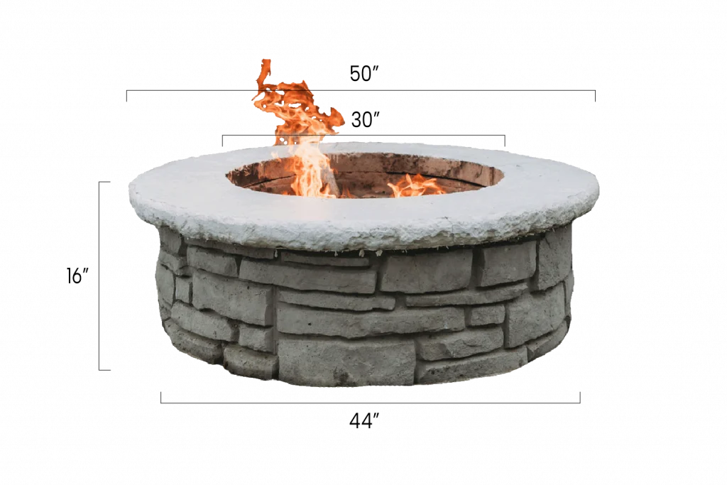 firepit with dimensions outlined