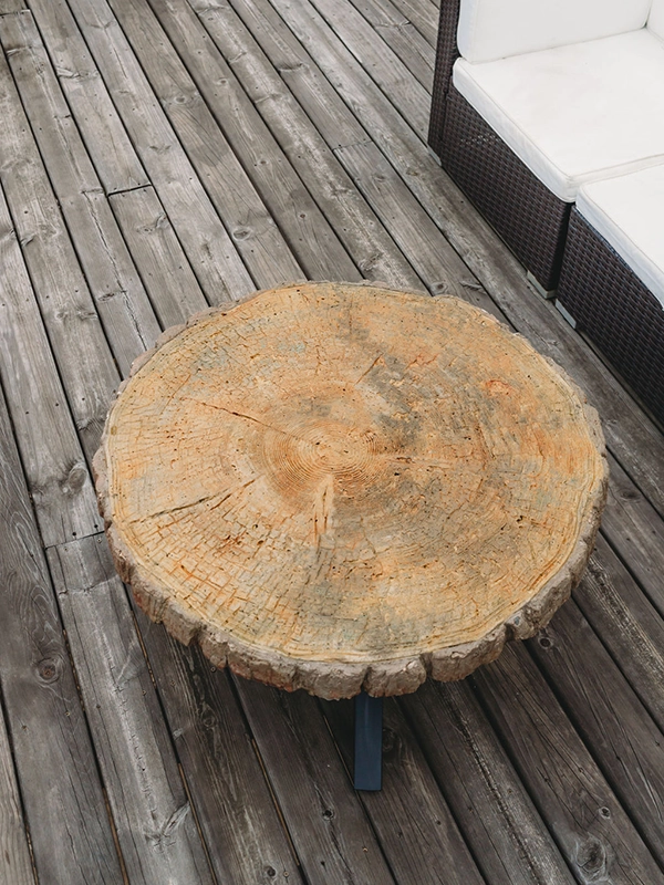 top view of concrete table